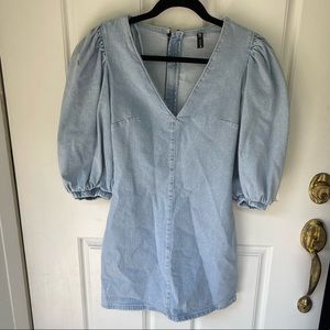 Zara denim dress with the balloon sleeves size S